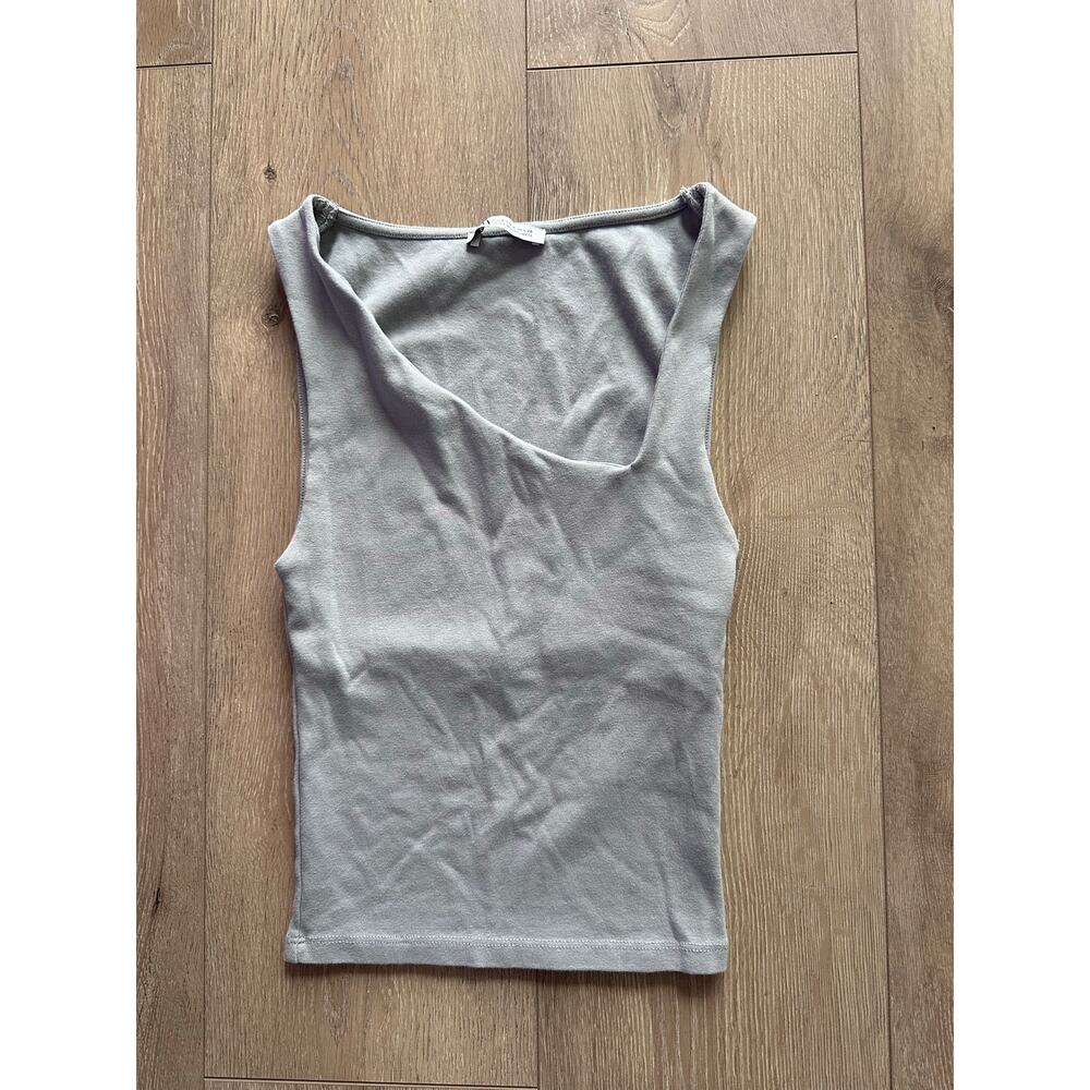 Zara Women's Asymmetric Tank Top Green , Size Small